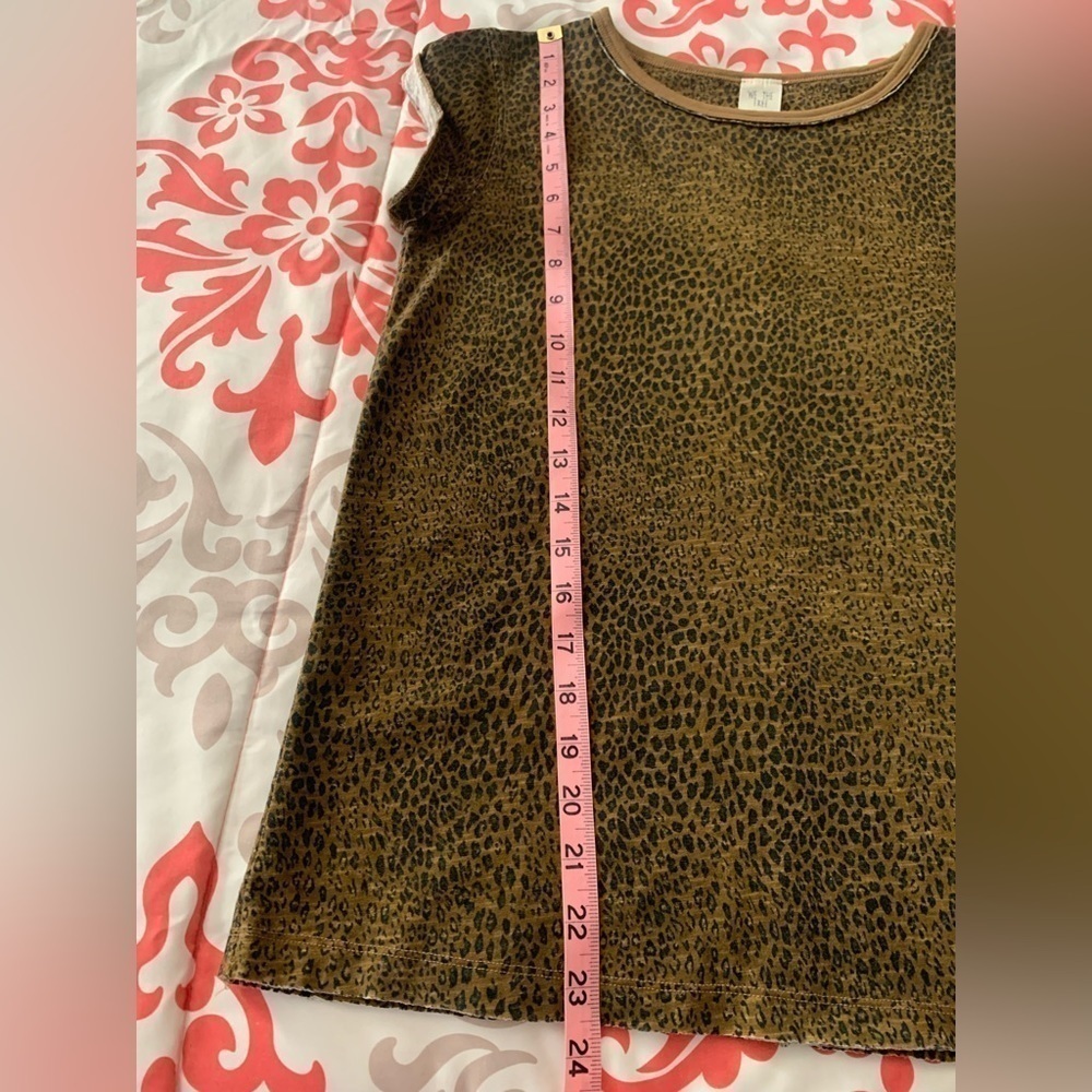 we The Free Printed Clare Tee Brown Leopard Small Free People - Picture 10 of 13